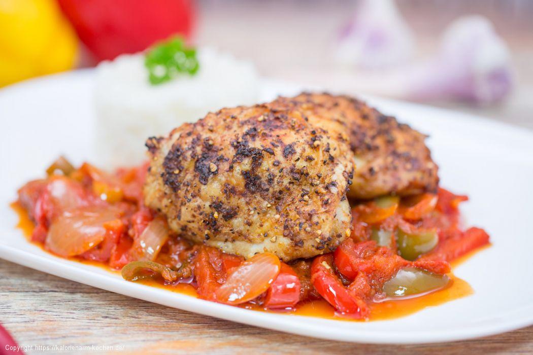 Hähnchenoberkeule auf Paprikagemüse